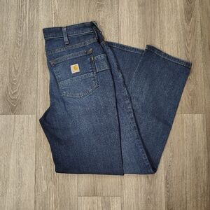 Carhartt Women's Relaxed Fit Dark Blue Jeans 6 Short NWT